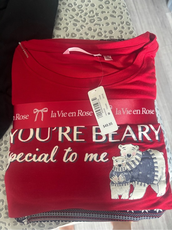 La Vie En Rose Other - La Vie En Rose red pajamas with polar bear graphic